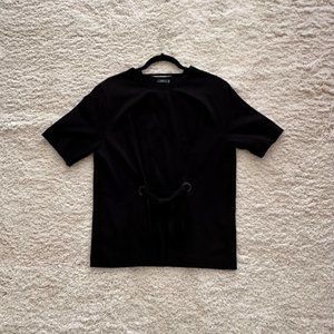 JOSEPH TIE FRONT T-SHIRT BLACK SIZE L